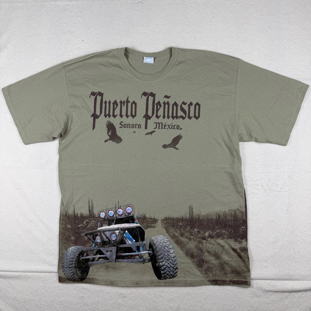 Yazbek Puerto Peñasco Sonora México Off Road Buggy Graphic T-Shirt XL Olive